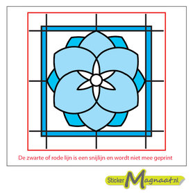Glas in Lood Stickers - Blauw