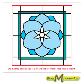 Glas in Lood Stickers - Blauw