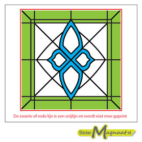 Glas in Lood Stickers - Groen - Blauw