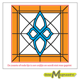 Glas in Lood Stickers - Oranje - Blauw