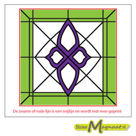 Glas in Lood Stickers - Groen - Paars