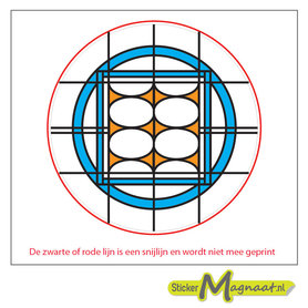 Glas in Lood Stickers - Blauw - oranje