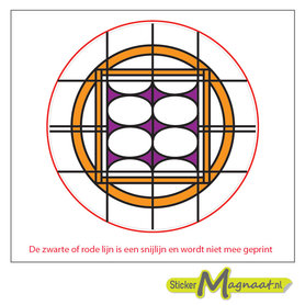 Glas in Lood Stickers - Oranje - Paars