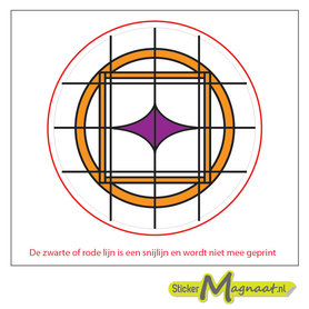 Glas in Lood Stickers - Oranje - Paars