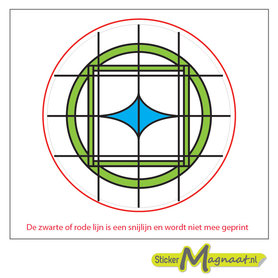 Glas in Lood Stickers - Groen - Blauw