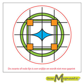 Glas in Lood Stickers - Groen - Oranje