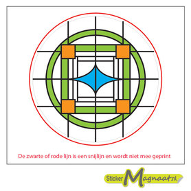Glas in Lood Stickers - Oranje - Groen