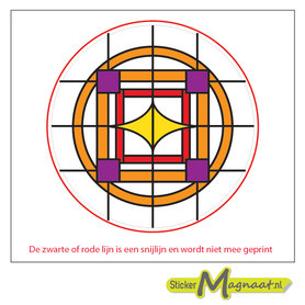 Glas in Lood Stickers - Oranje - Paars