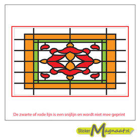 Glas in Lood Stickers - Oranje - Rood