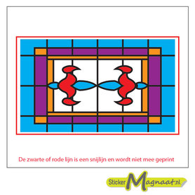 Glas in Lood Stickers - Blauw - Paars