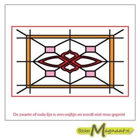 Glas in Lood Stickers - Oranje - Rood