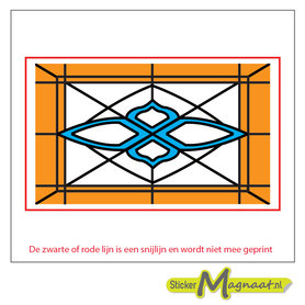 Glas in Lood Stickers - Oranje - Blauw