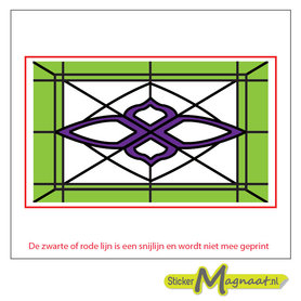 Glas in Lood Stickers - Groen - Paars