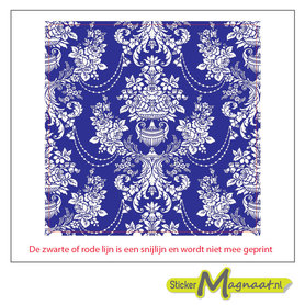 Tegelsticker patroon barok blauw wit