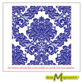 Tegelsticker patroon barok blauw