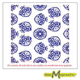 Tegelsticker blauw wit patroon