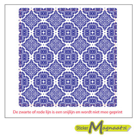 Tegelsticker blauw arabisch patroon