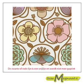 Tegelstickers bloemen roze geel