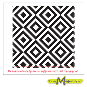 Tegelsticker vierkanten patroon zwart wit