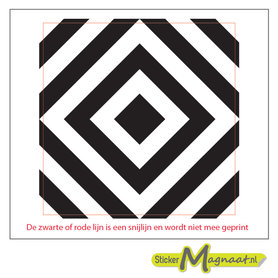 Tegelstickers patroon vierkant zwart wit