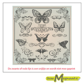 tegelstickers vlinder zwart