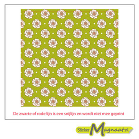 Tegelsticker patroon bloemen wit