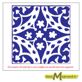 Tegelsticker marokkaanse vierkant blauw wit