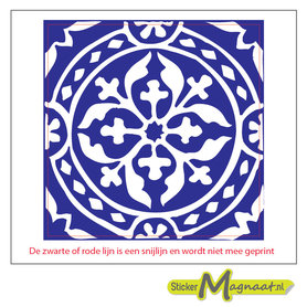 Tegelsticker arabisch patroon blauw