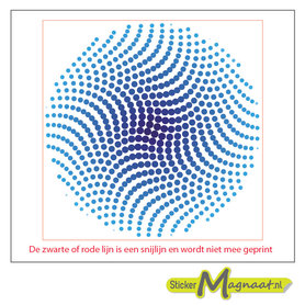 Tegel sticker cirkels blauw