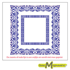 Tegelsticker patroon rand blauw