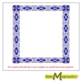 Tegel sticker rand blauw