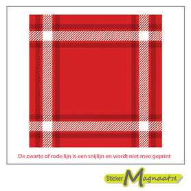 Tegelsticker groot vierkant rood wit