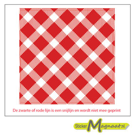 Tegelsticker rood wit