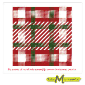 Tegelsticker vierkant rood wit