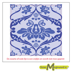 Tegelstickers arabische bloem blauw