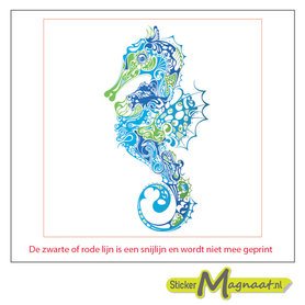 tegelstickers zeepaard blauw