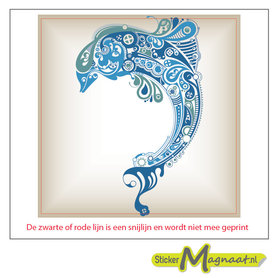 Tegelstickers dolfijn blauw