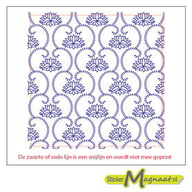 Tegelsticker barok art blauw