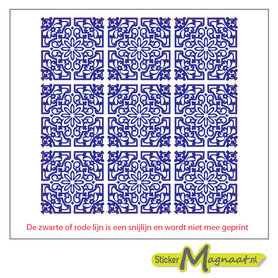Tegelsticker arabische art blauw
