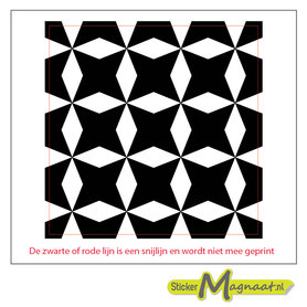 Tegelsticker patroon art zwart