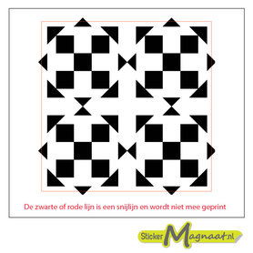 Tegelsticker vierkant art zwart