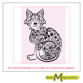 Tegelsticker Kat zwart