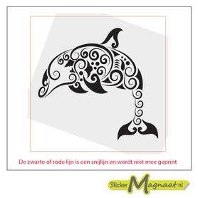 Tegelsticker Dolfijn zwart