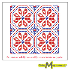 Tegelsticker pixel rood blauw