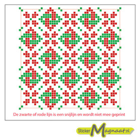 Tegelsticker rood groen