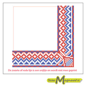 Tegelsticker hoek streep blauw