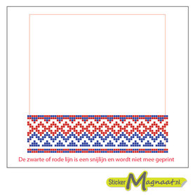Tegelsticker streep blauw rood