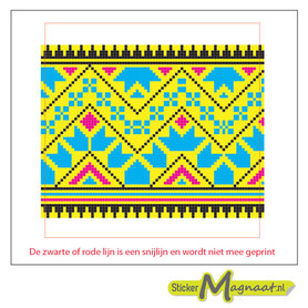 Tegelsticker patroon roze blauw