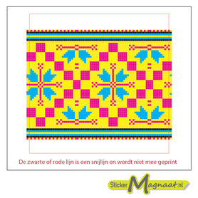 Tegelsticker patroon geel roze