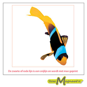 Tegelsticker vis blauw geel